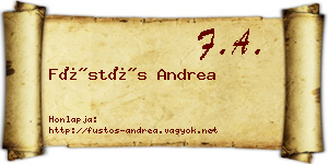 Füstös Andrea névjegykártya