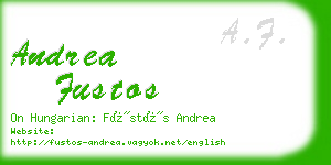 andrea fustos business card